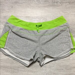 Nike Gray and Lime Athletic Shorts